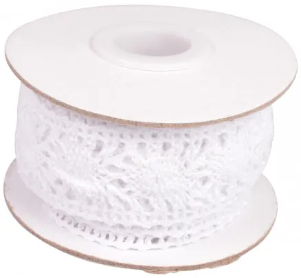 Infinity Hearts Renda/Fita de Renda Branca 25mm 2,5m