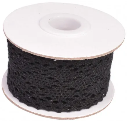 Infinity Hearts Renda/Fita de Renda Preta 42mm 2,5m
