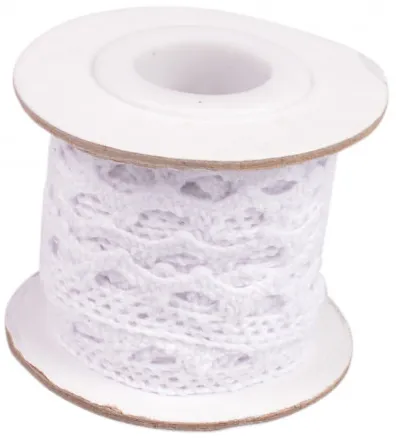 Infinity Hearts Renda/Fita de Renda Branca 12mm 2,5m