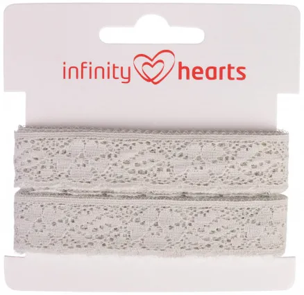 Infinity Hearts Fita de Renda Poliamida 20mm 72 Cinza - 5m
