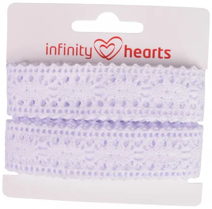 Infinity Hearts Fita de Renda Poliéster 25mm 01 Branco - 5m