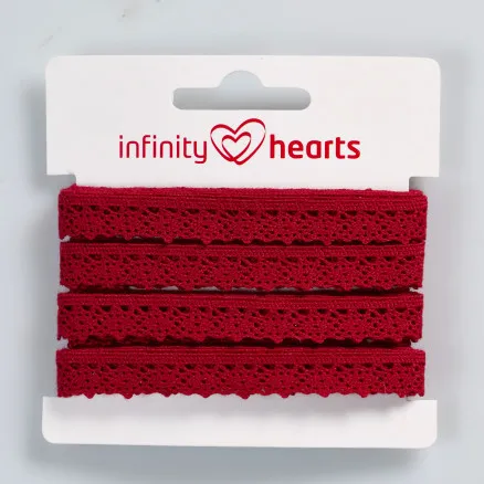 Infinity Hearts Fita de Renda Poliéster 11mm 10 Vinho - 5m