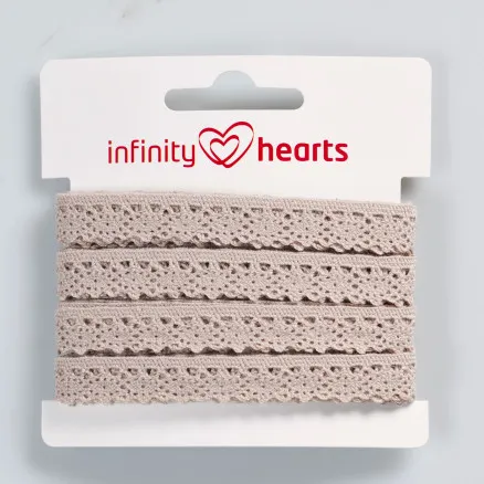 Infinity Hearts Fita de Renda Poliéster 11mm 3 Areia - 5m