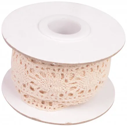 Infinity Hearts Renda/Fita de Renda Bege 25mm 2,5m