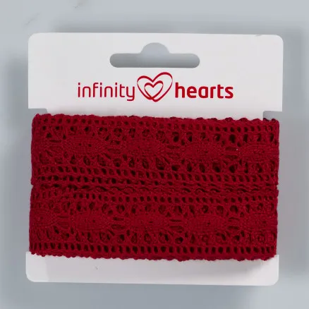 Infinity Hearts Fita de Renda Poliéster 25mm 10 Vinho - 5m