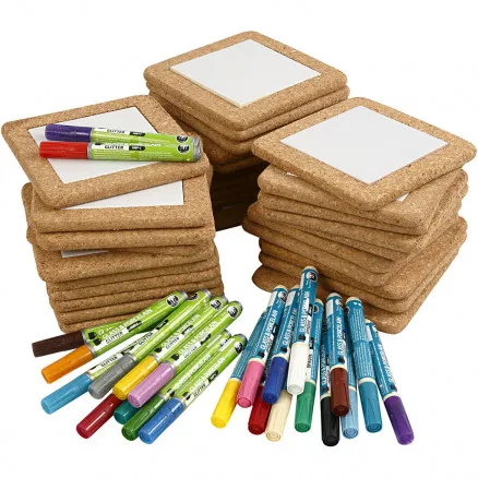 Pinte porta-copos, cores sortidas, tam. 15,5x15,5 cm, 1 conjunto