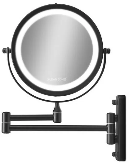 Gillian Jones - Espelho de Parede x10 Ampliação & Luz LED Preto Fosco