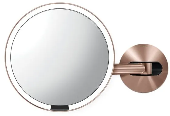 Espelho sensor de parede fixo Simplehuman, ouro rosa