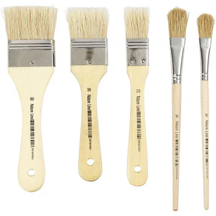 Pincel para verniz, C: 18,5–21,5 cm, L: 13–50 mm, plano, 10 unid./ 1 pct.
