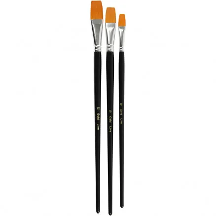 Pincéis Gold Line, C: 30-33 cm, L: 12-20 mm, plano, 3 unid./ 1 emb.